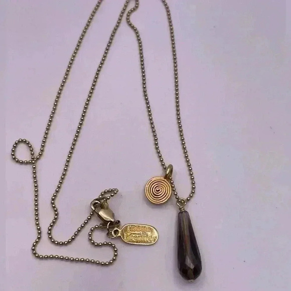 Maya Brenner 14/20 Gold 20” Necklace with Smokey Topaz Drop Pendant - Picture 2 of 5